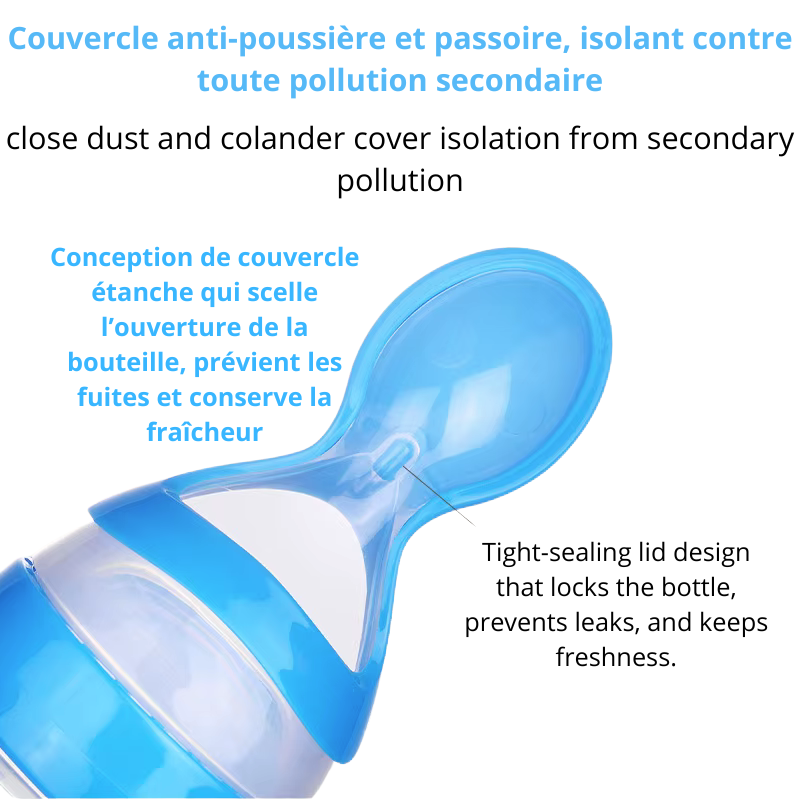 Cuillère bébé BabyGigi avec réservoir 90 ml – silicone sans BPA