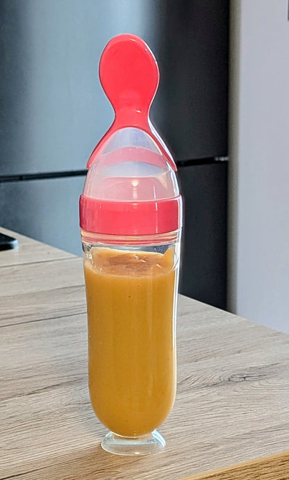 Cuillère à purée avec réservoir – Nourrir bébé facilement